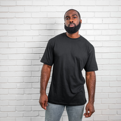 Men Solid Round Neck Black T-Shirt