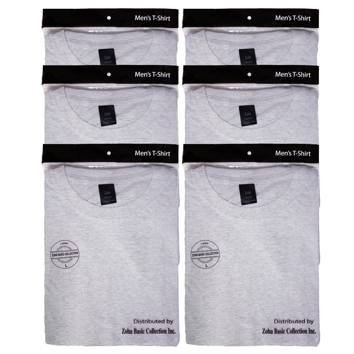 6-Pack Men Solid Round Neck T-Shirt