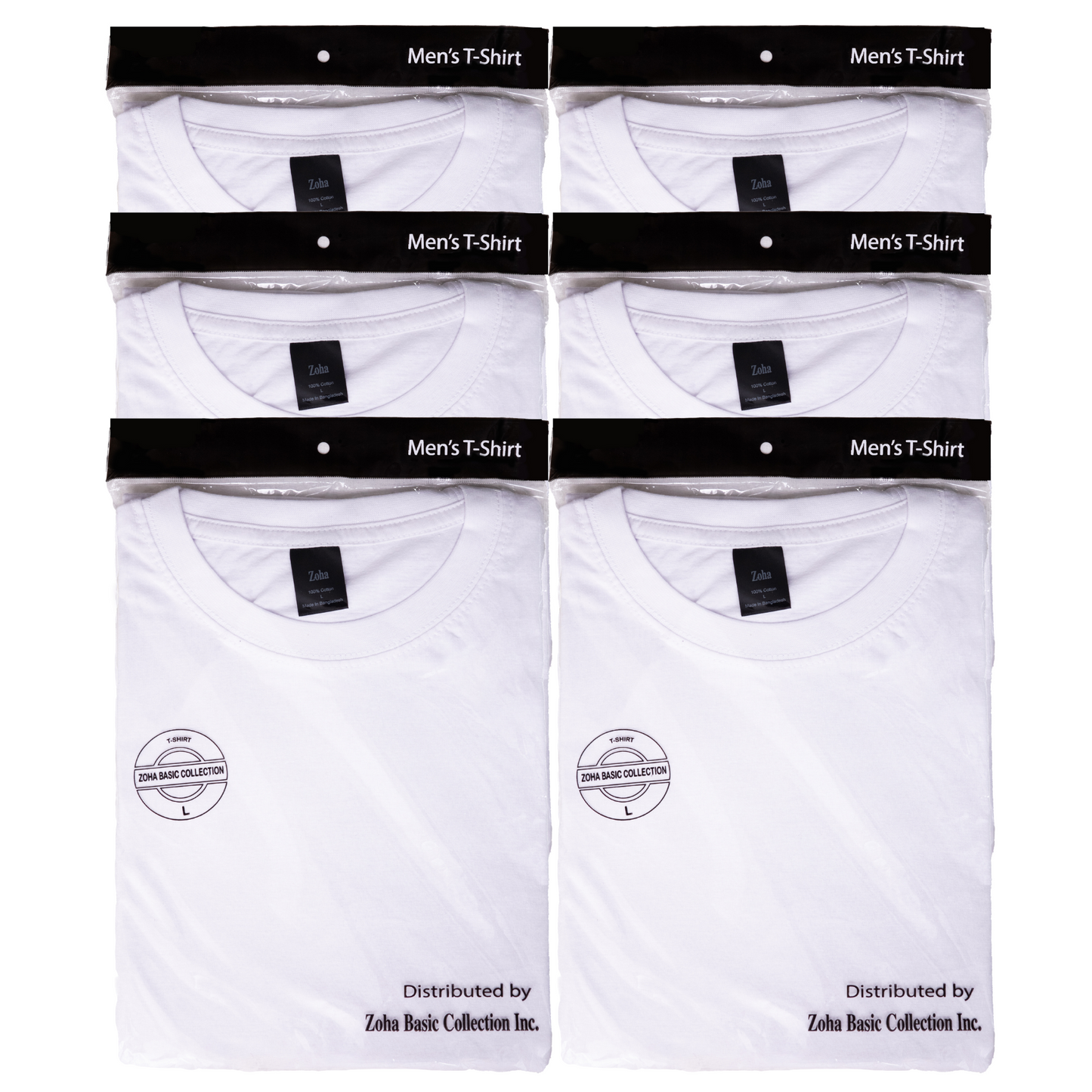 6-Pack Men Solid Round Neck T-Shirt
