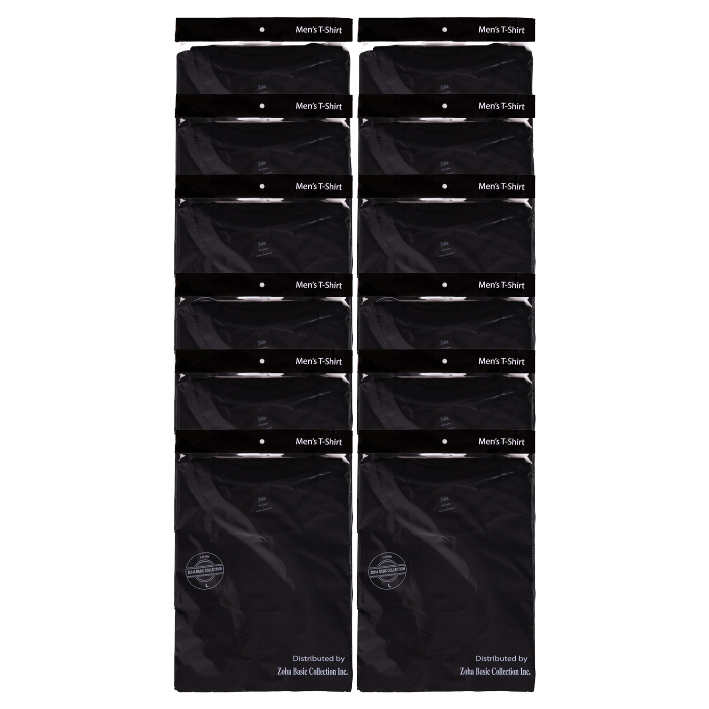 12-Pack Men Solid Round Neck T-Shirt