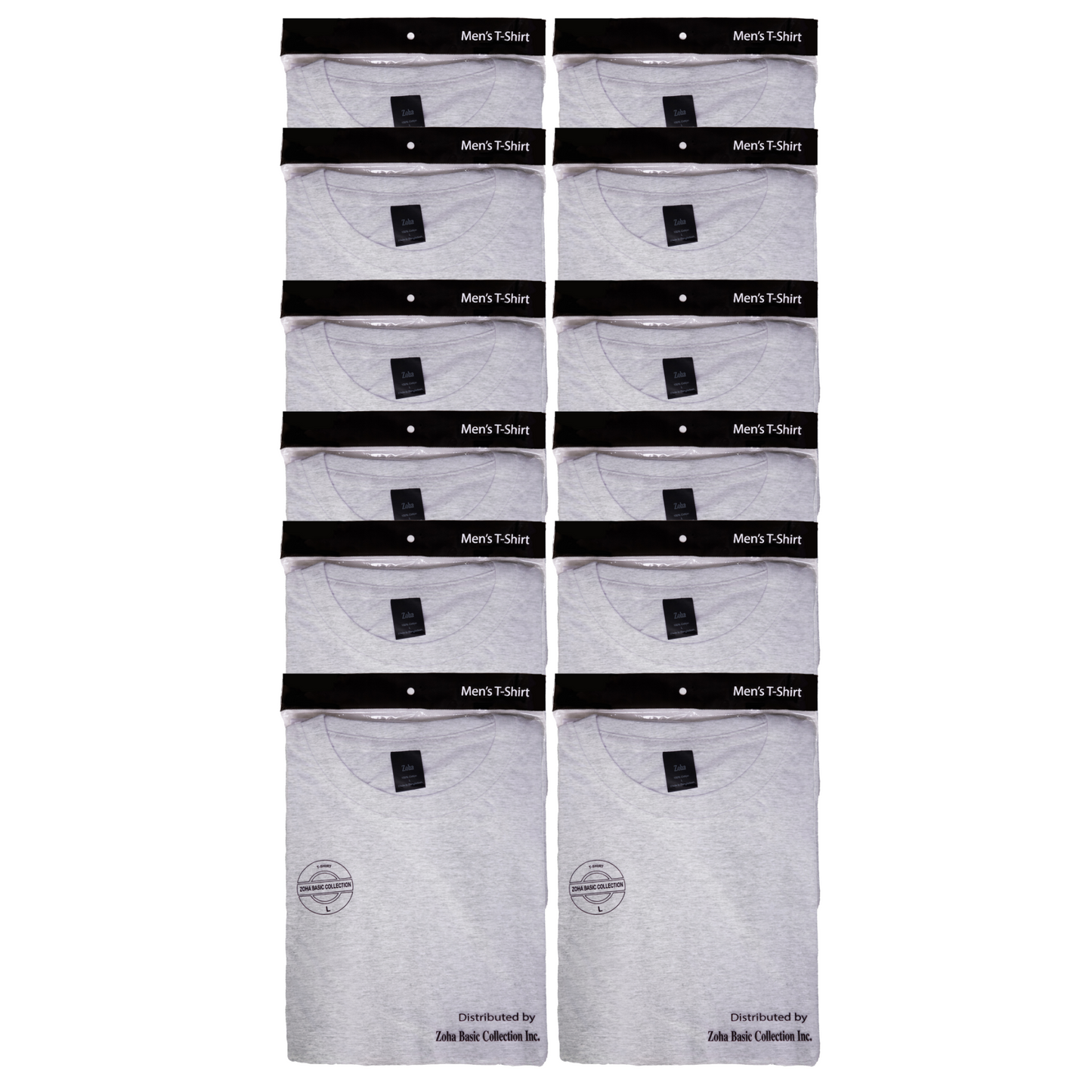 12-Pack Men Solid Round Neck T-Shirt