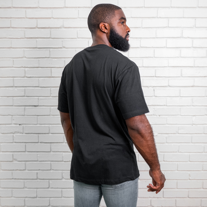 Men Solid Round Neck Black T-Shirt