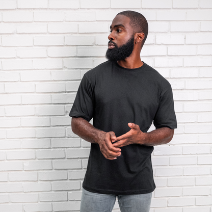 Men Solid Round Neck Black T-Shirt