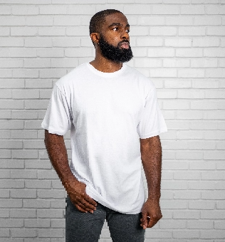 Men's Solid Round Neck White T-Shirt