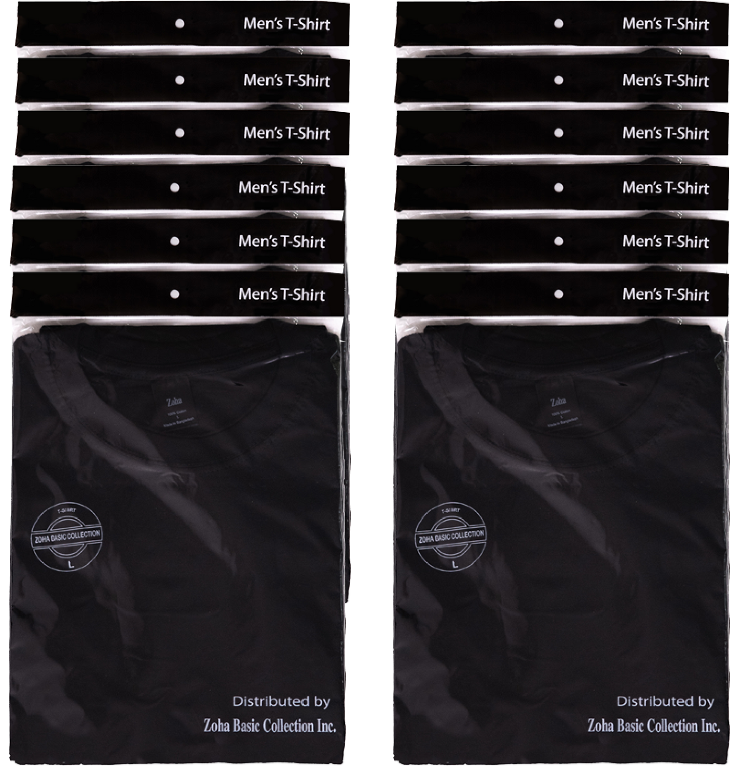 Men Solid Round Neck Black T-Shirt