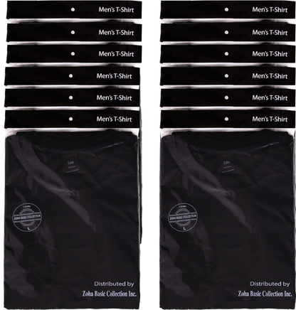 Men Solid Round Neck Black T-Shirt